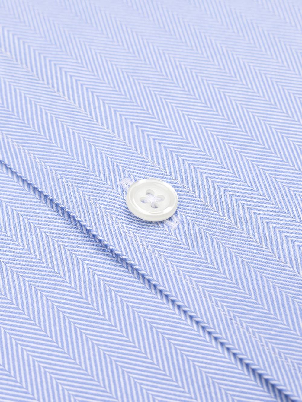 Hemels visgraat overhemd - Button-down kraag