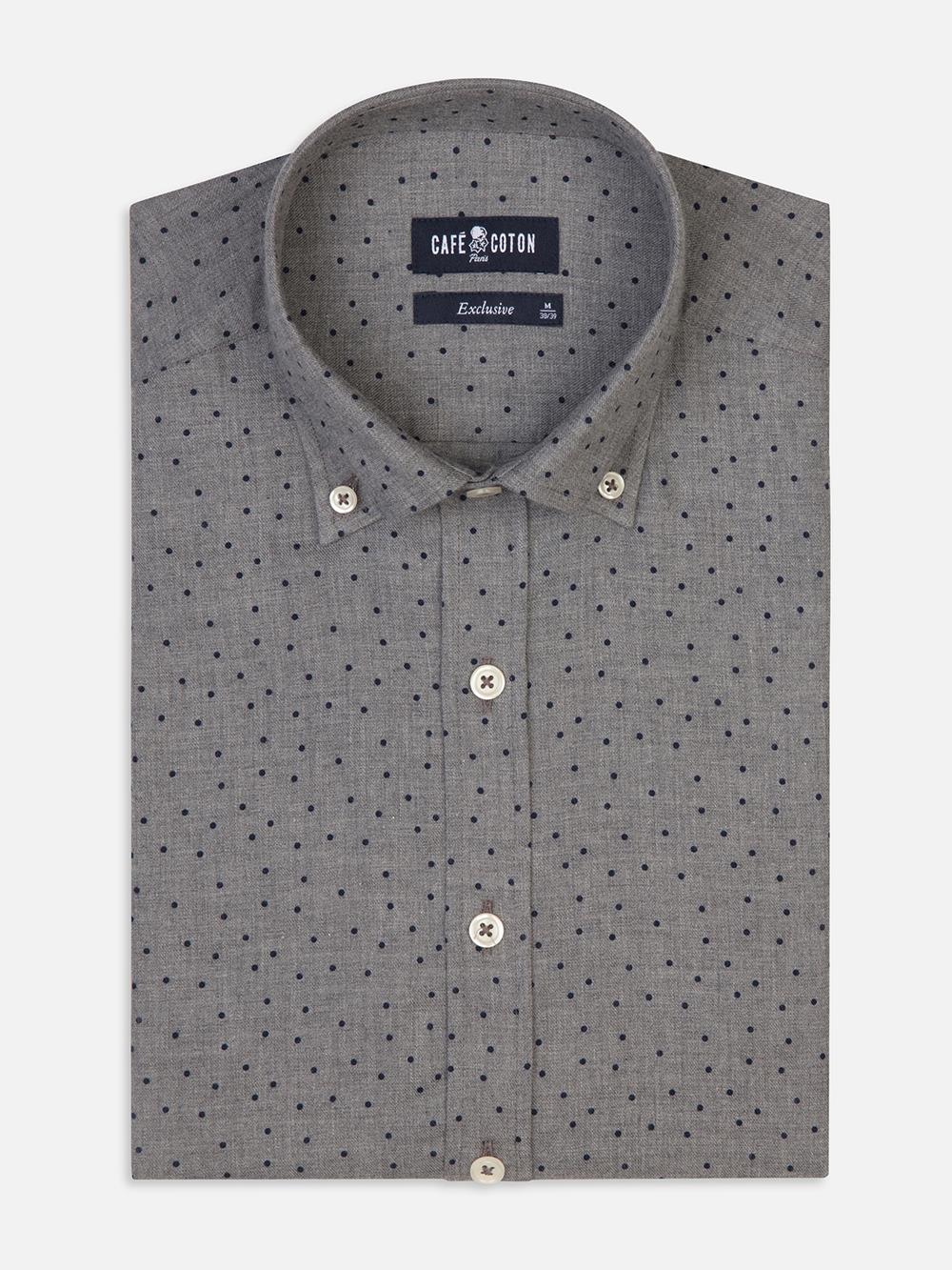 Dorian Grey Polka Dot Flannel fit Shirt - Button Down