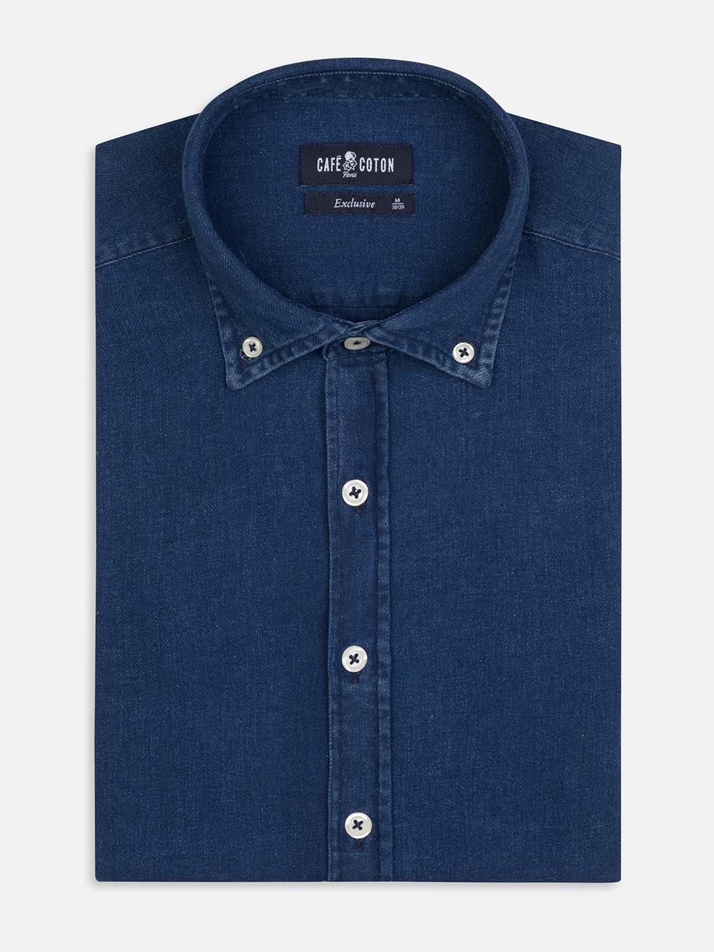 Erwin denim overhemd - Button-down kraag