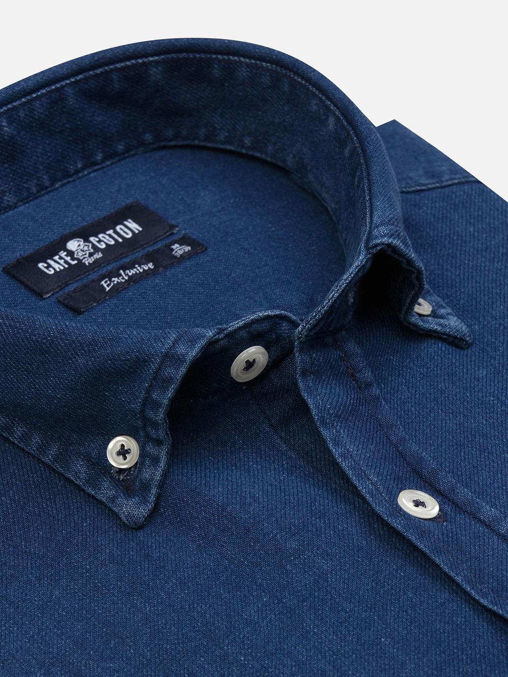 Erwin denim overhemd - Button-down kraag