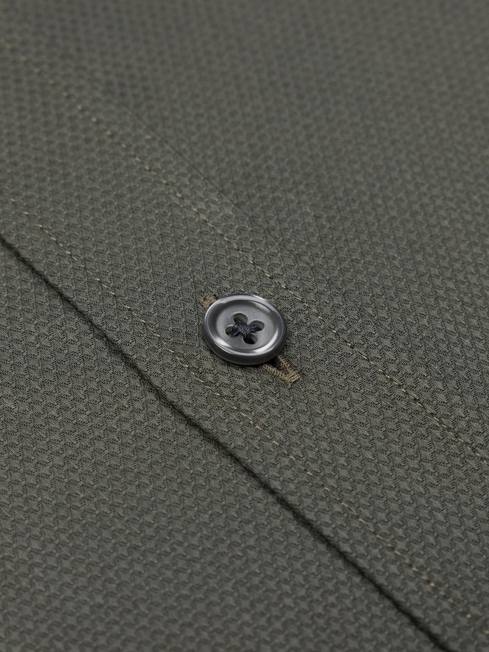 Tailliertes Tailliertes Hemd Leter texturiert Khaki - Buttondown Kragen