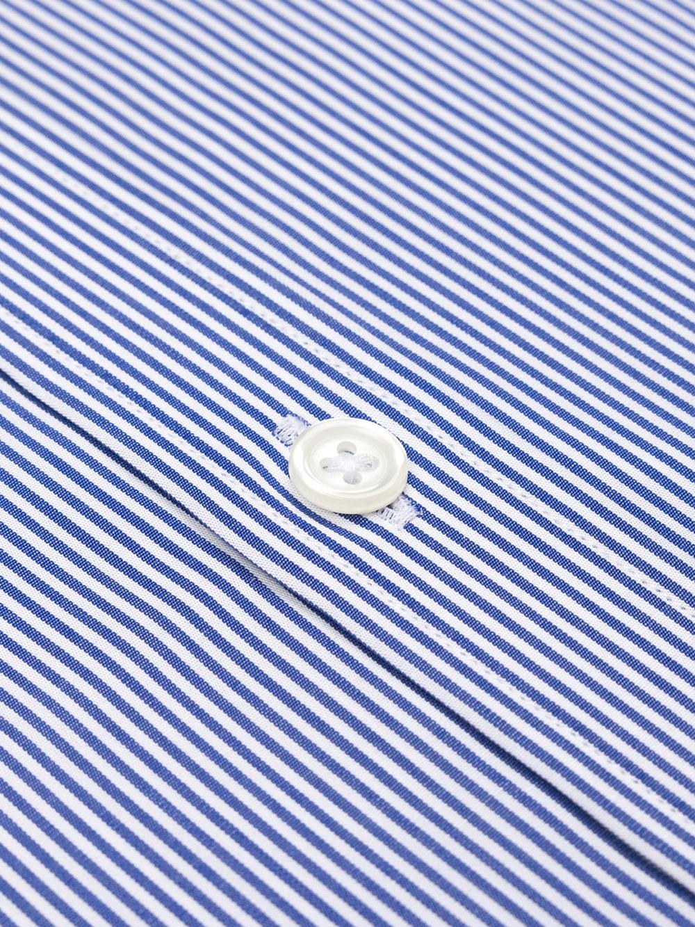 Menthon navy stripes slim fit shirt - Button down collar