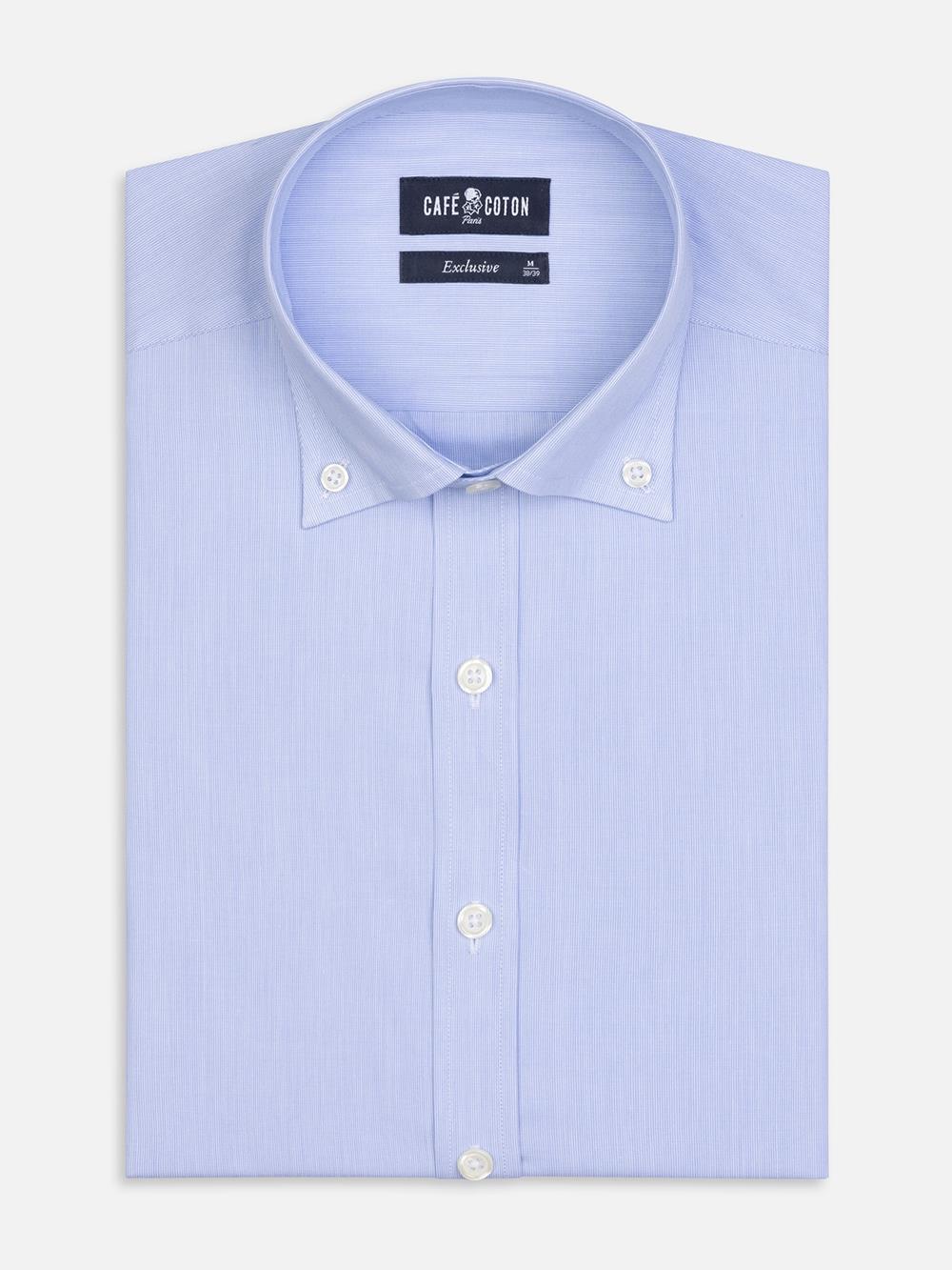 Thousand Stripes Sky slim fit shirt - Button down collar