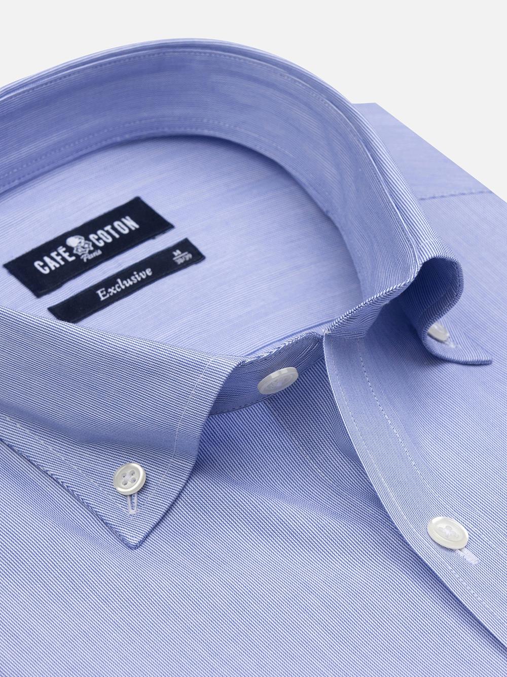 Camicia slim fit Mille Strisce Blu - Colletto abbottonato