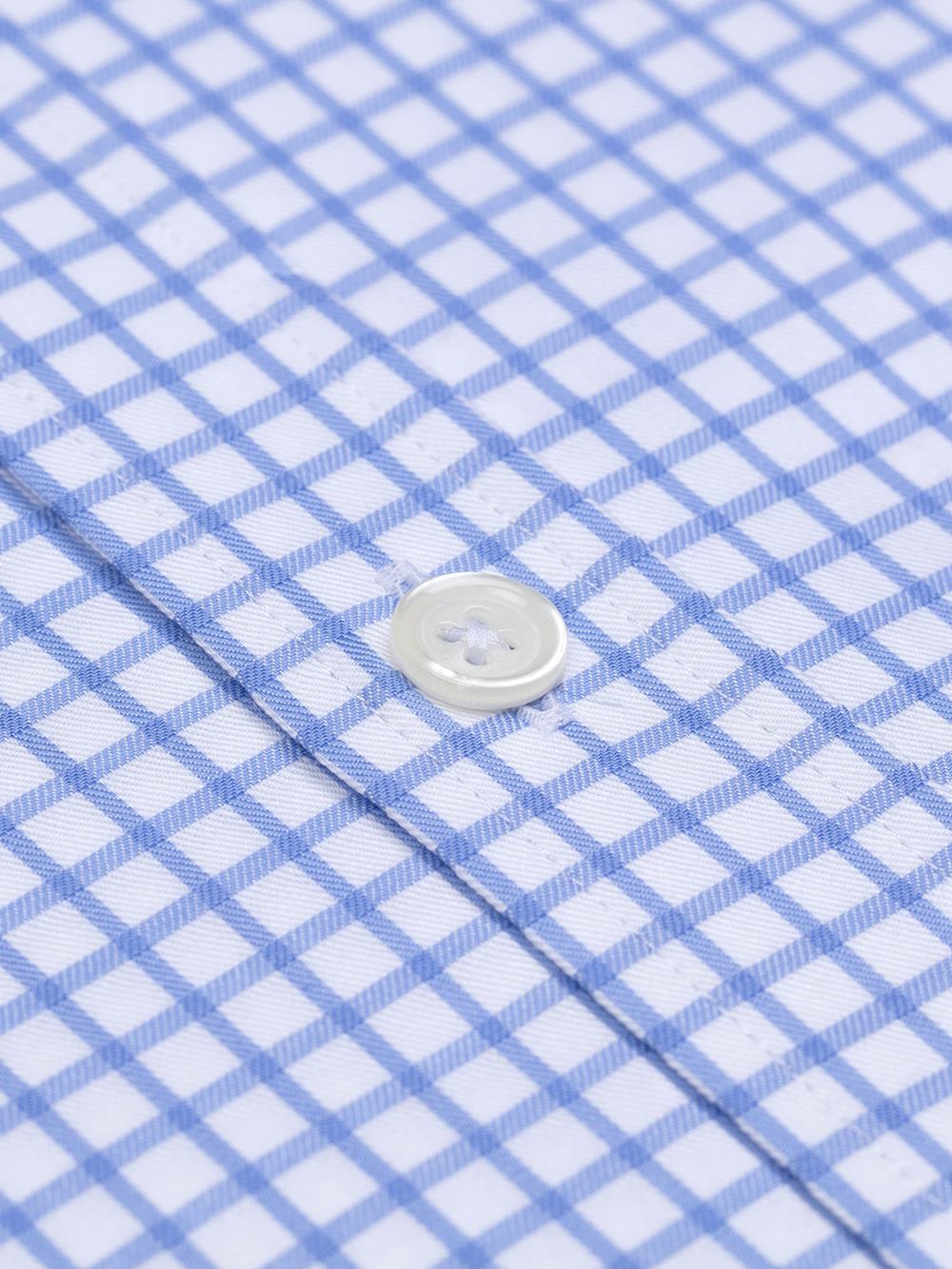 Nelson slim-fitted hemels geruit overhemd - Button-down kraag