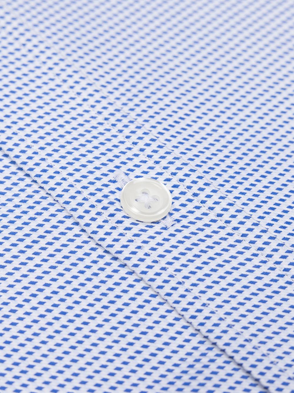 Nelson Slim fit overhemd in blauwe keperstof - Button-down kraag