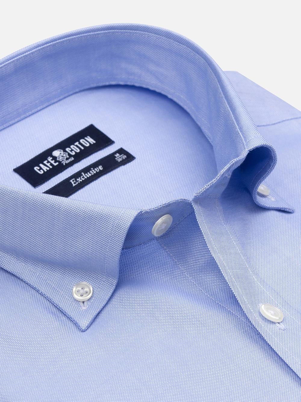 Sky oxford slim fit shirt - Button down collar