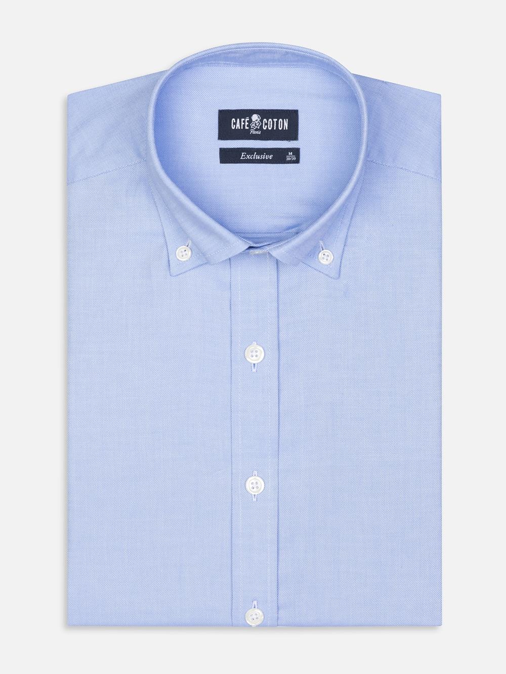Sky oxford slim fit shirt - Button down collar