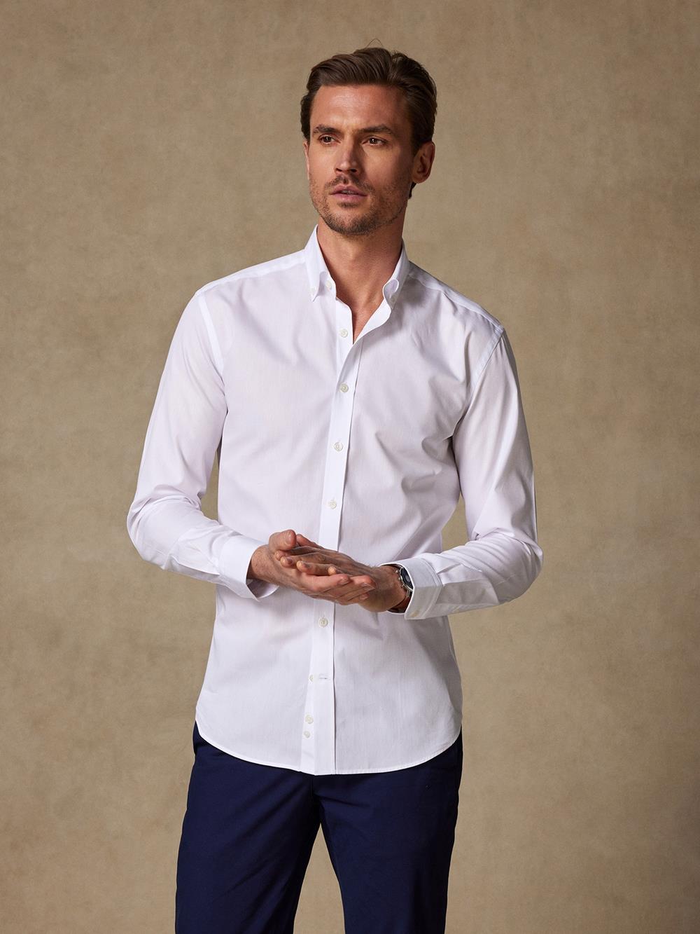 PopelineTailliertes Tailliertes Hemd weiß - Buttondown Kragen