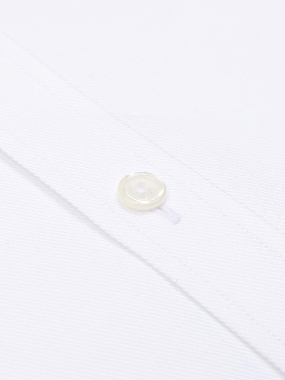 Camisa Ajustado de sarga blanco claro - Cuello Abotonado