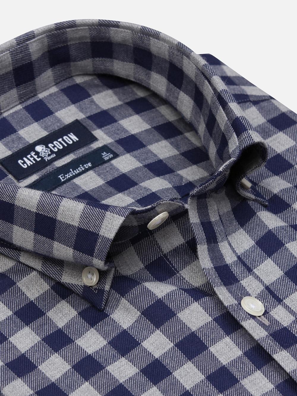 Wrighley Flanel Ruitjeshemd - Button-down kraag