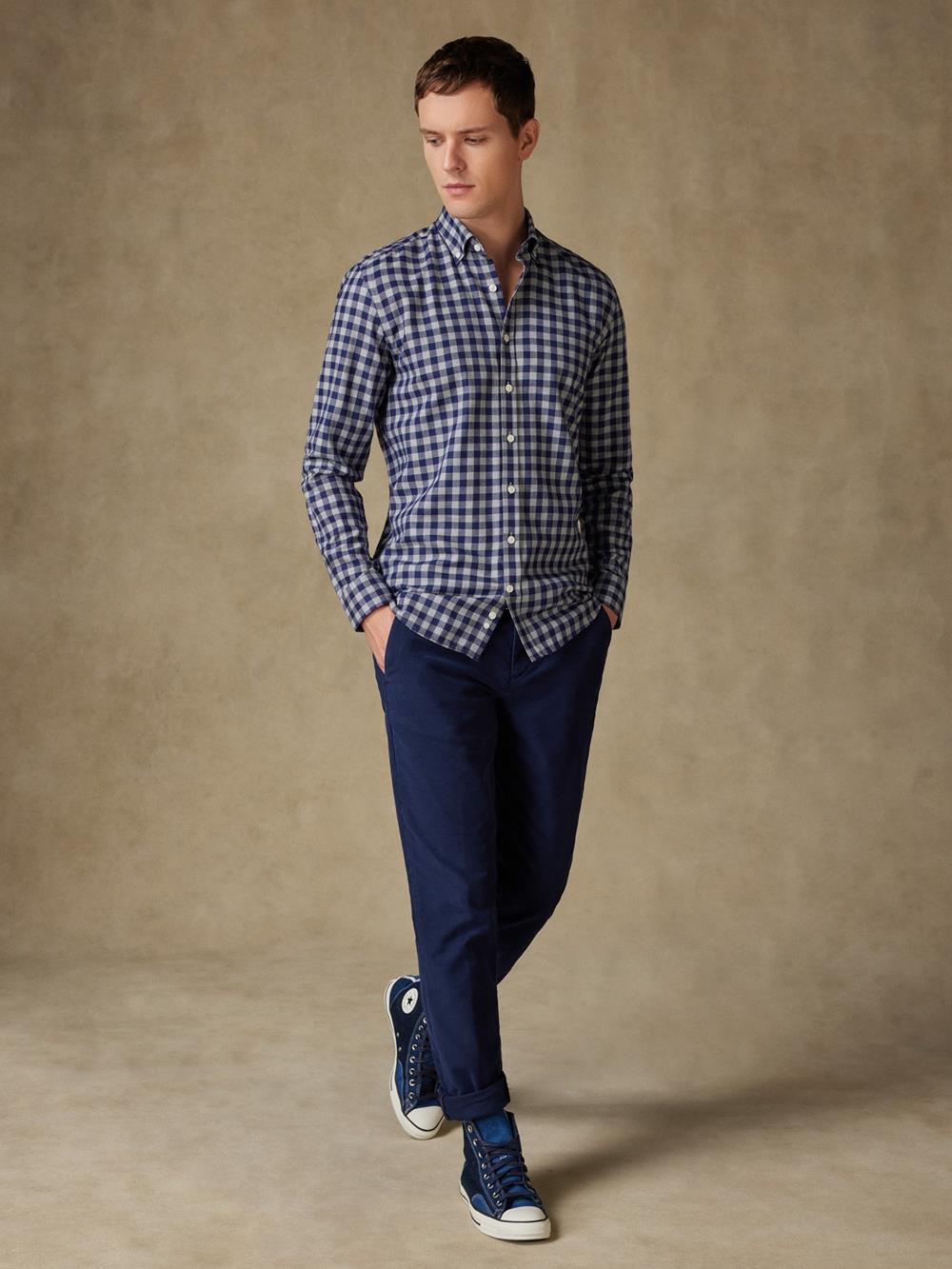 Wrighley Flanel Ruitjeshemd - Button-down kraag