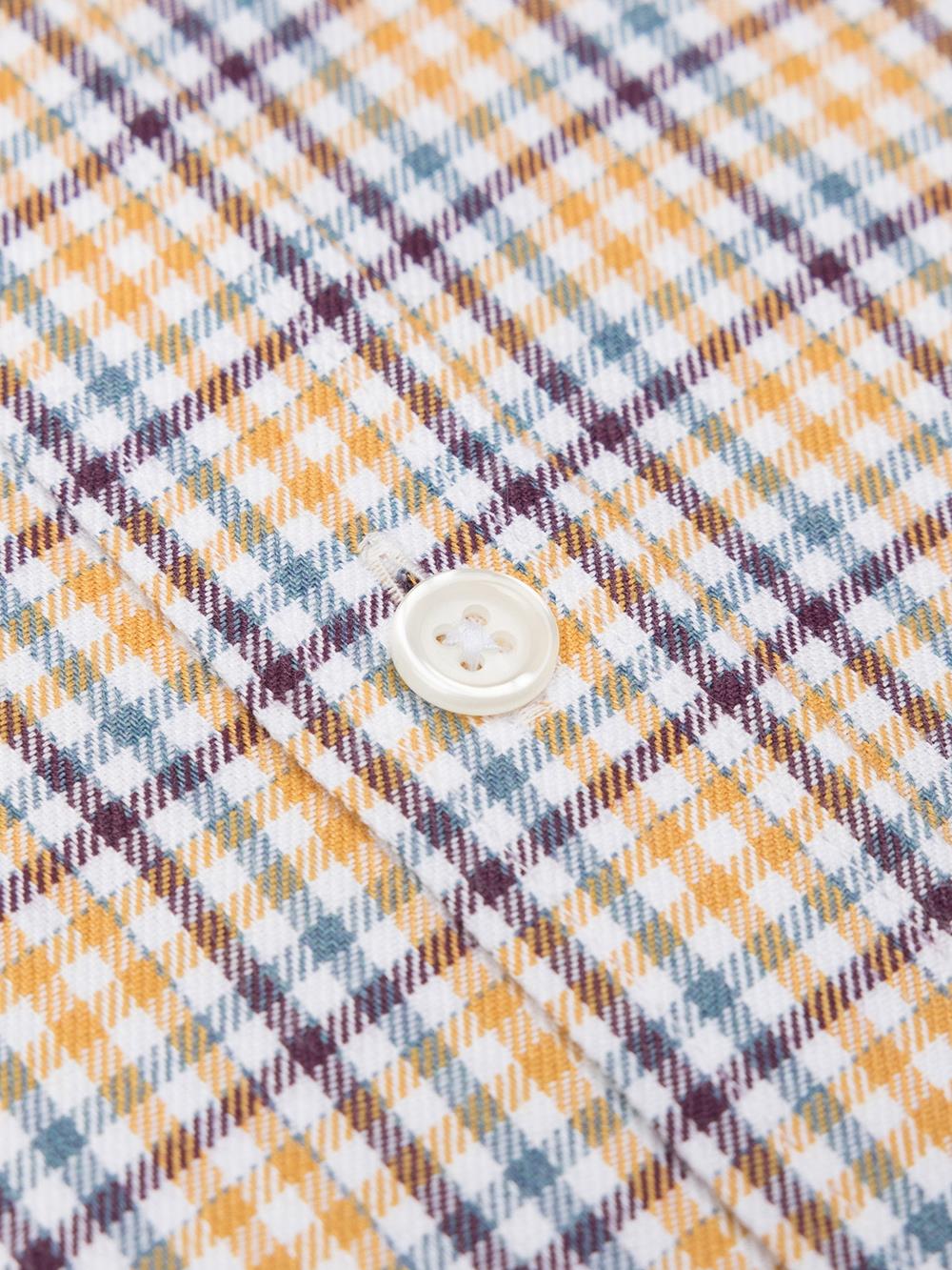 Upton molton geruit overhemd  - Button-down kraag