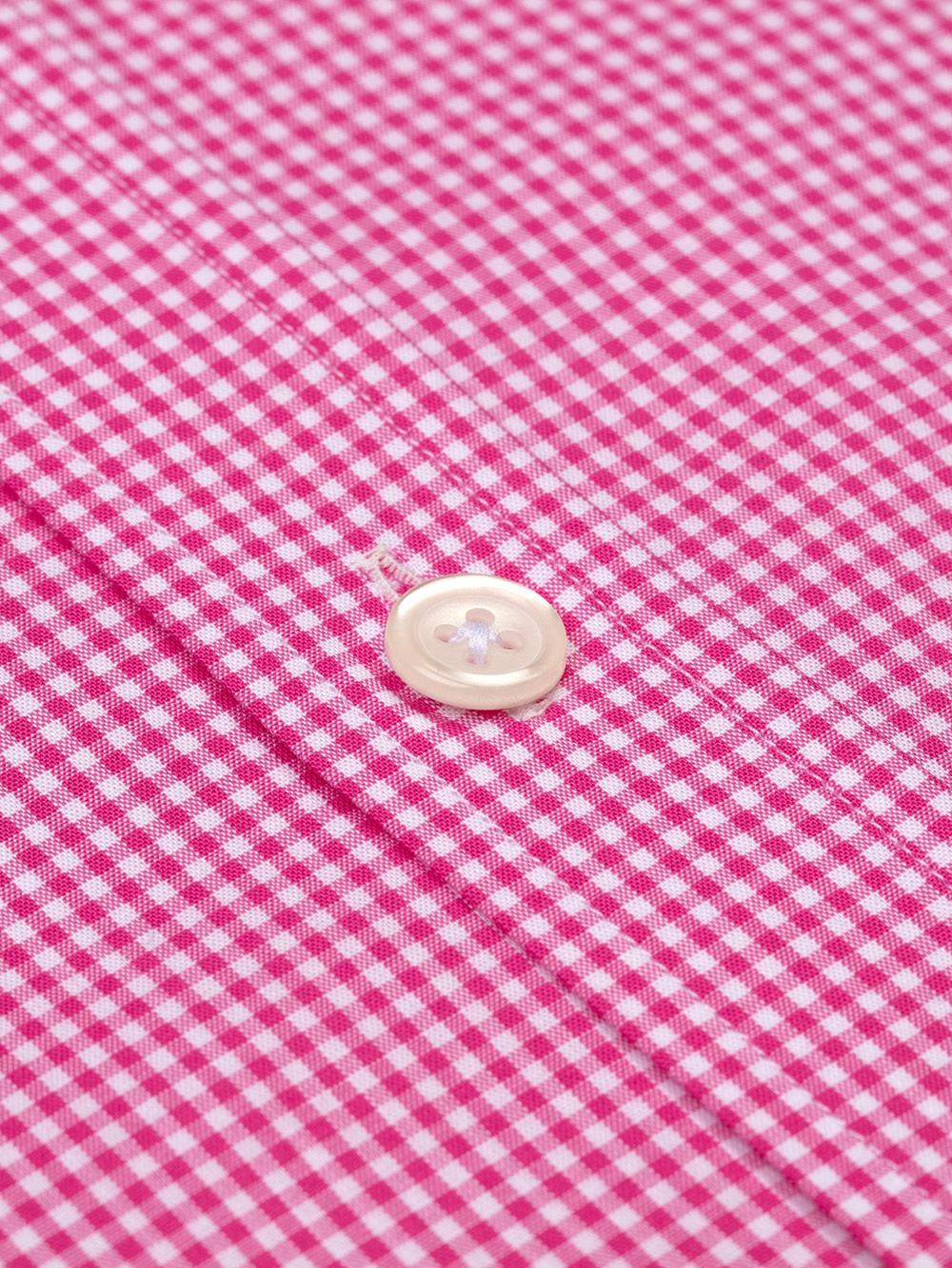 Camisa guinga rosa - Cuello abotonado