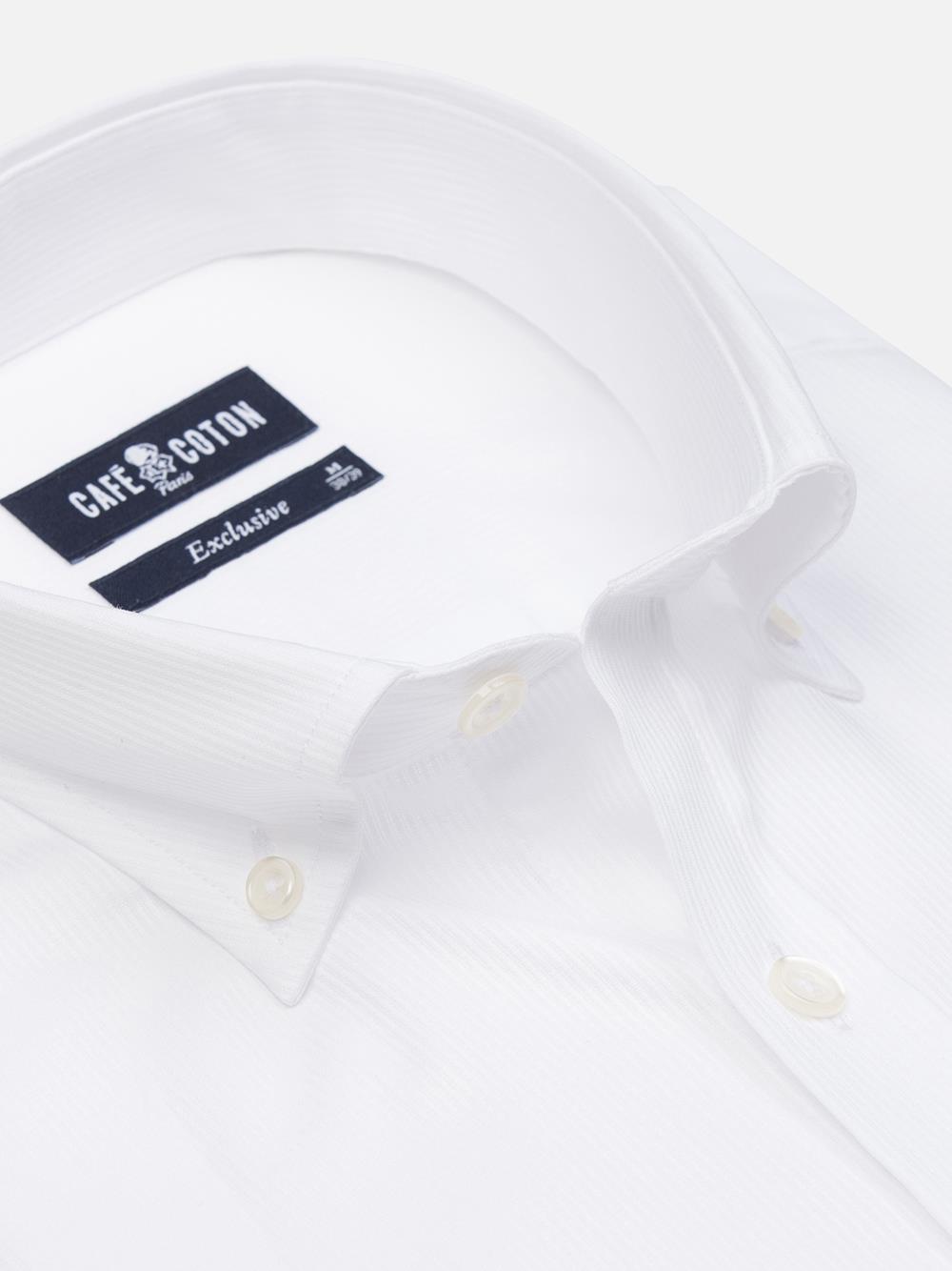 Wit Piqué Overhemd - Button-down kraag