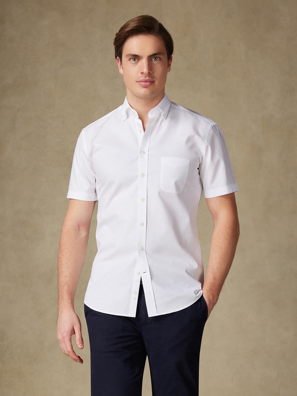 Camisa Aiden con textura blanca - Con botonos