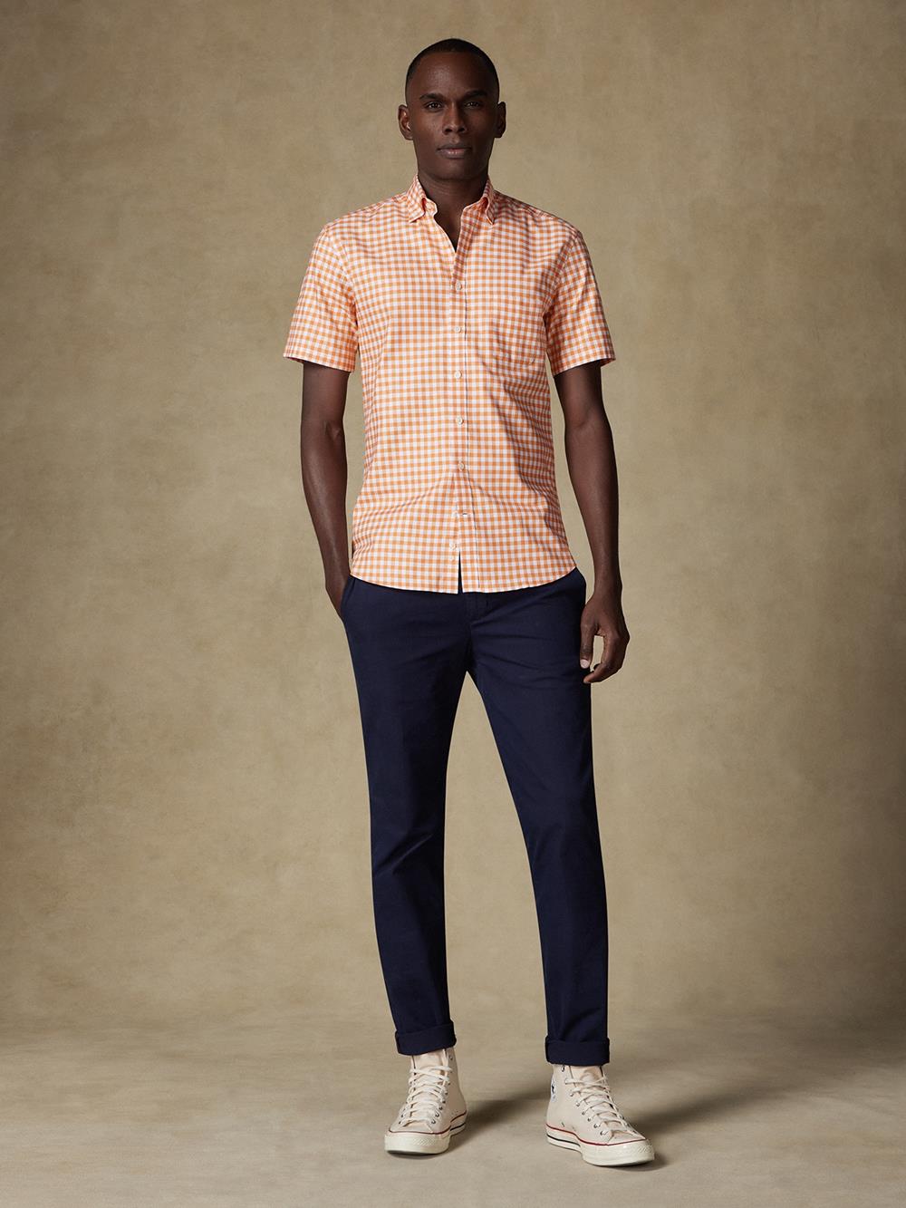 Ash oranje geruit overhemd - Button-down kraag