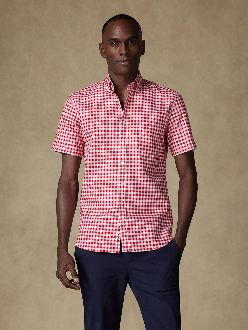 Ash rood geruit overhemd - Button-down kraag