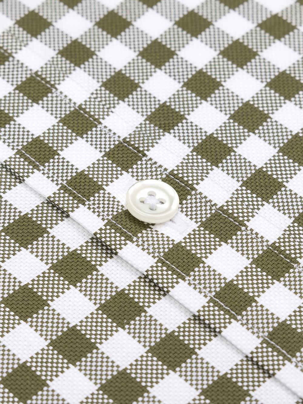 Kurzarmhemd Ash mit khakifarbenen Karos - Button down kragen