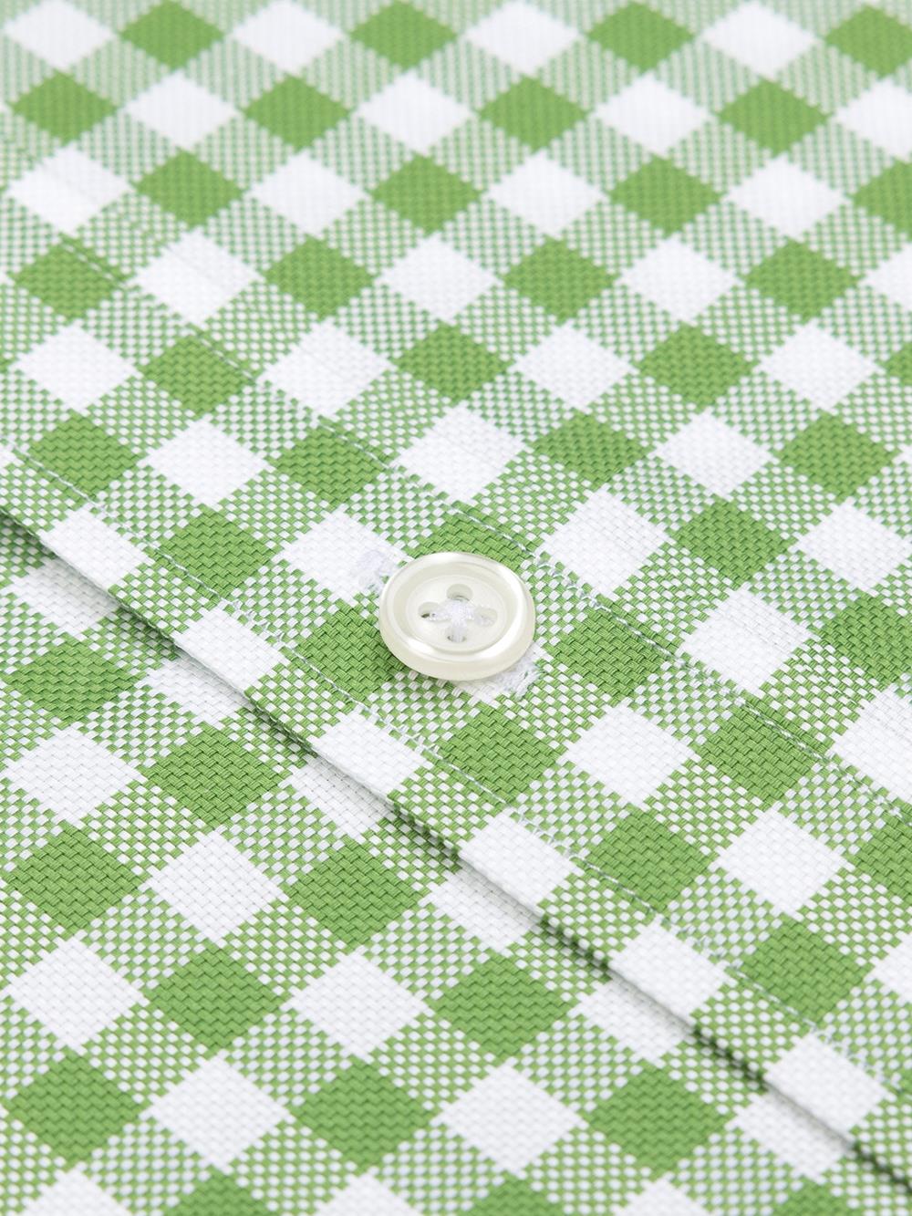 Buton down collar Ash check shortsleeves shirt - Green