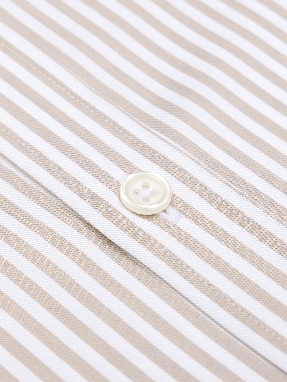 Buton down collar Barry stripe shortsleeves shirt - Off white