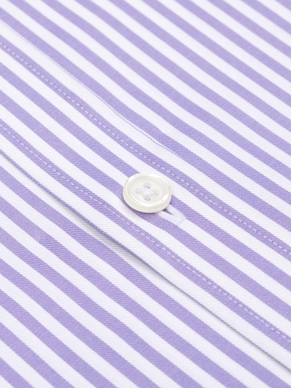 Camicia manica corta manica corta Barry a righe lilla - Con buttoncini