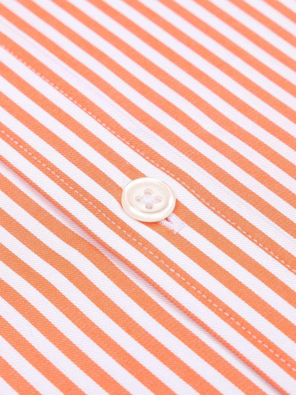 Buton down collar Barry stripe shortsleeves shirt - Orange