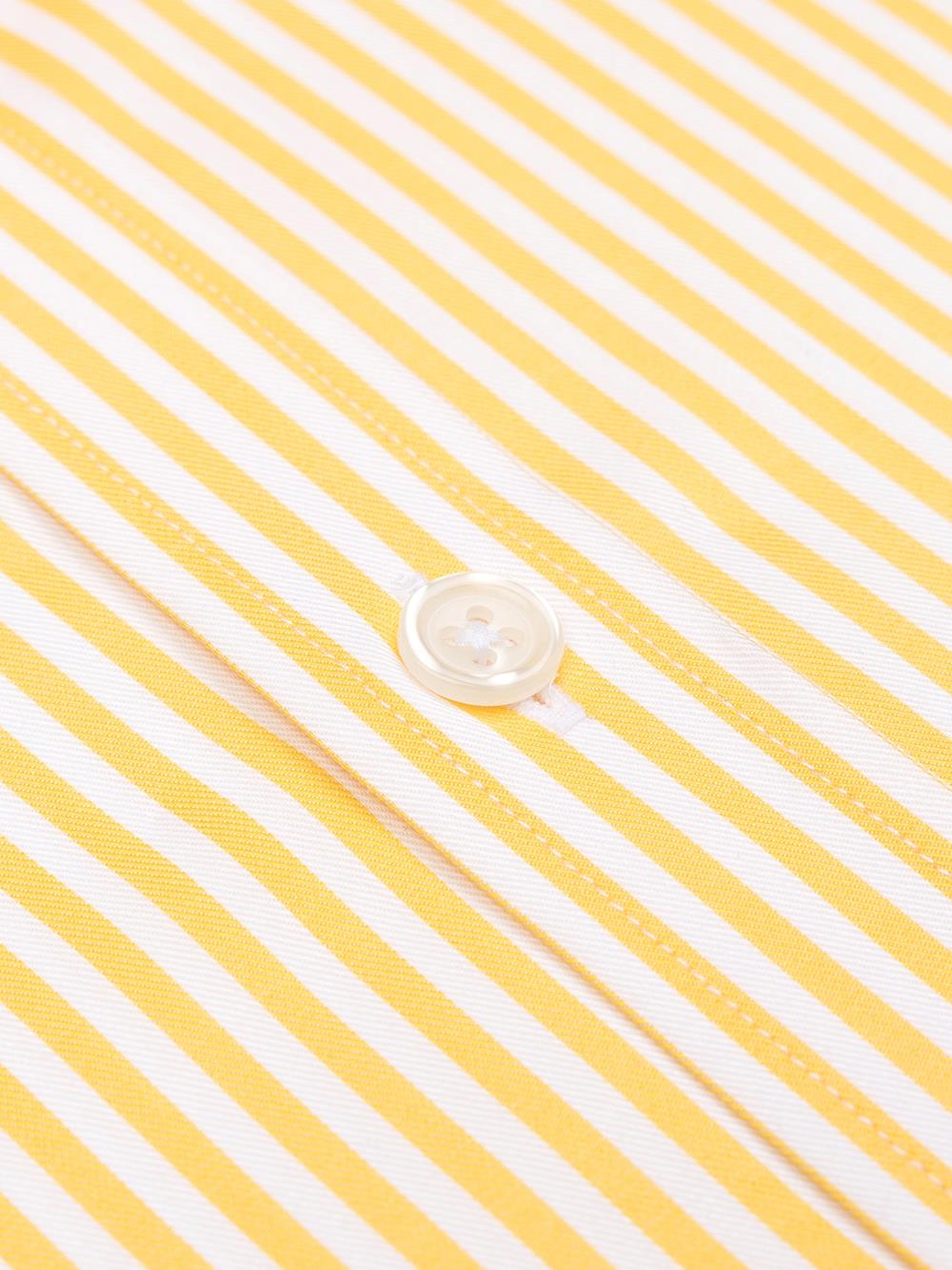 Buton down collar Barry stripe shortsleeves shirt - Yellow