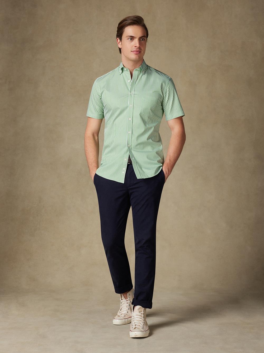 Camisa Barry a rayas verde - Con botonos