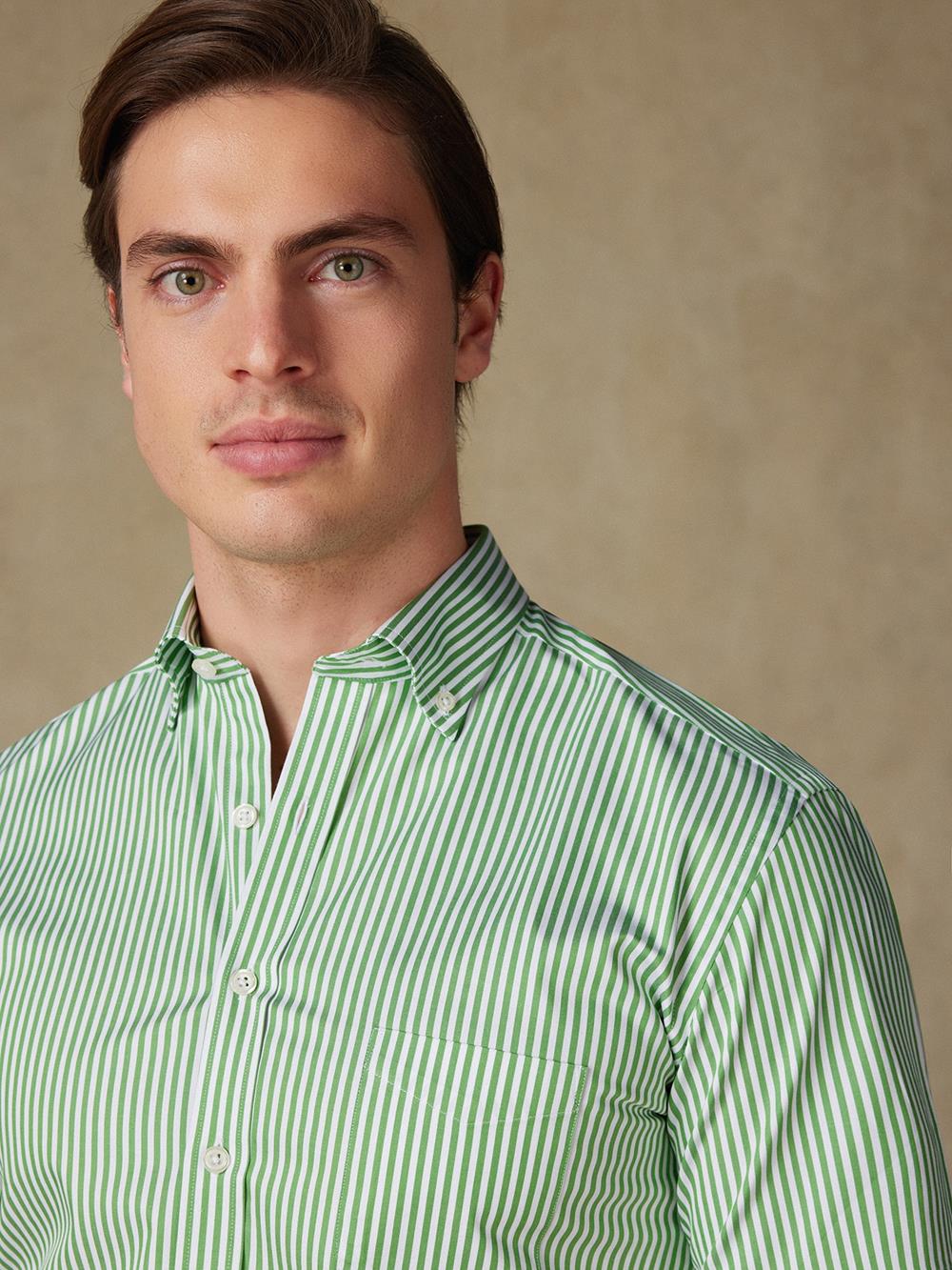 Camisa Barry a rayas verde - Con botonos