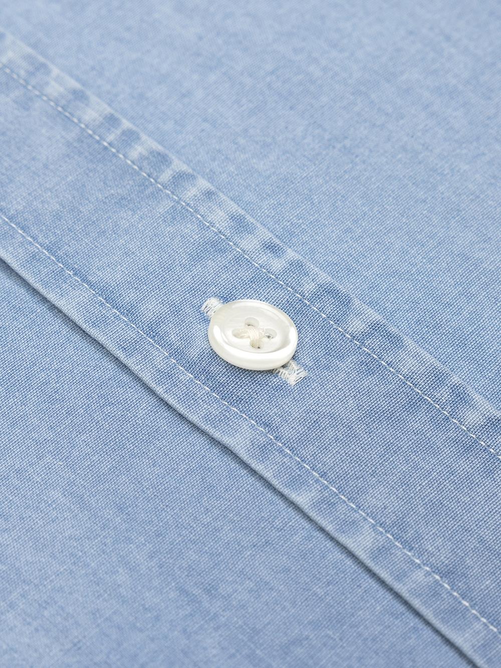 Camicia manica corta Dale in denim blu - Con buttoncini