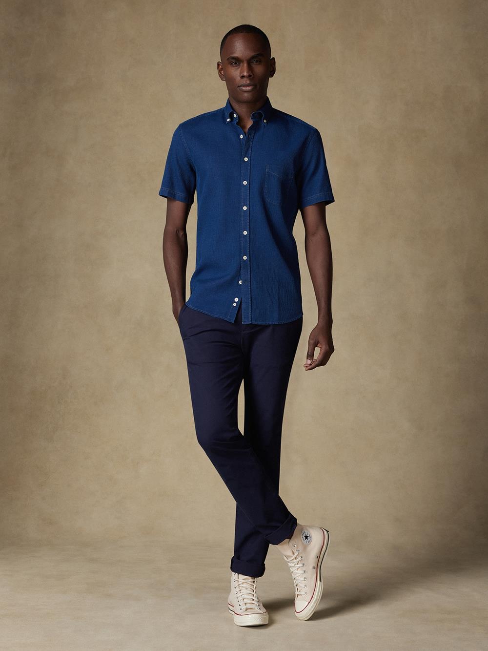 Fulton denim overhemd - Button-down kraag