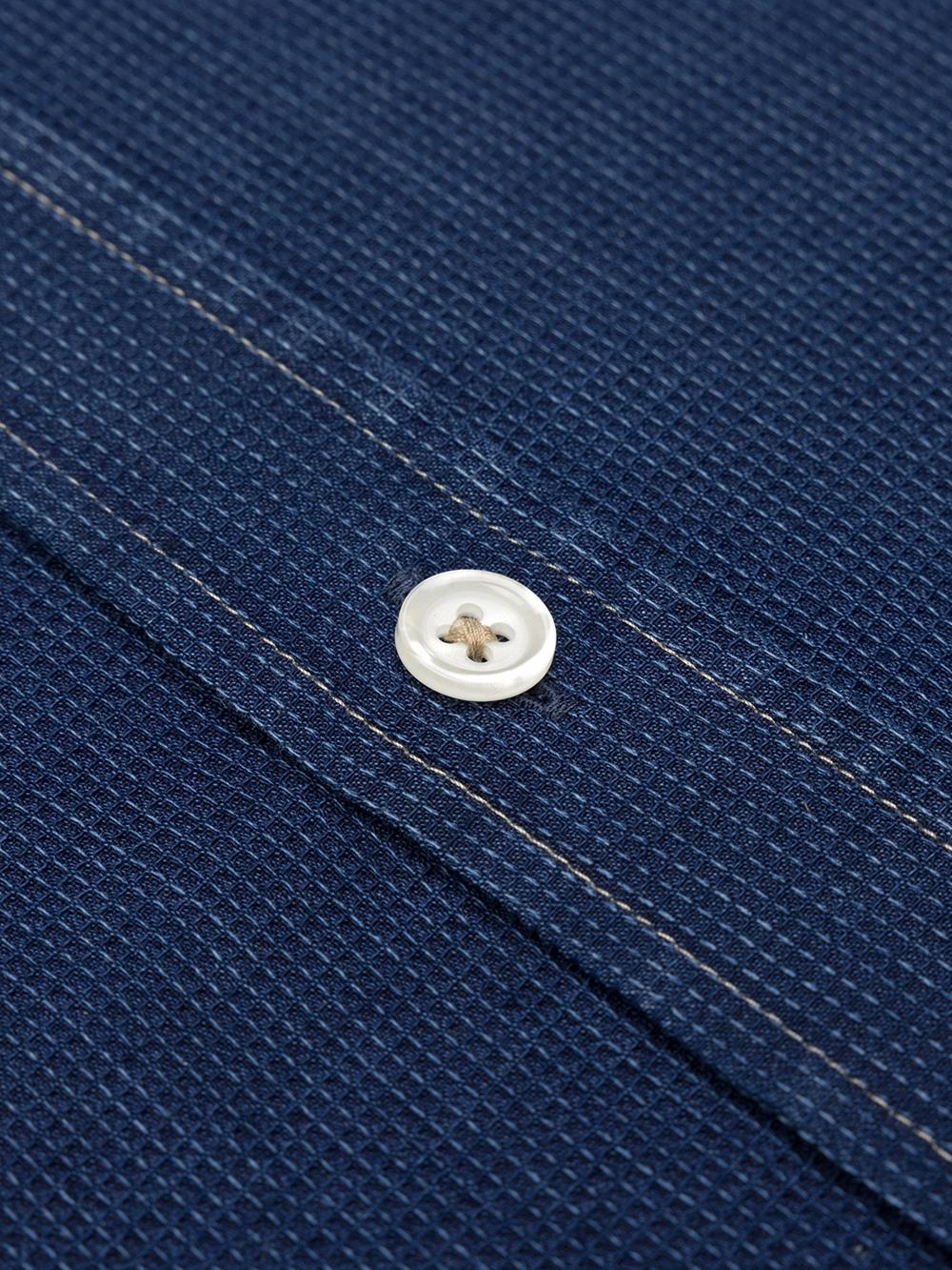 Fulton-Kurzarmhemd aus Jeansstoff - Button down kragen