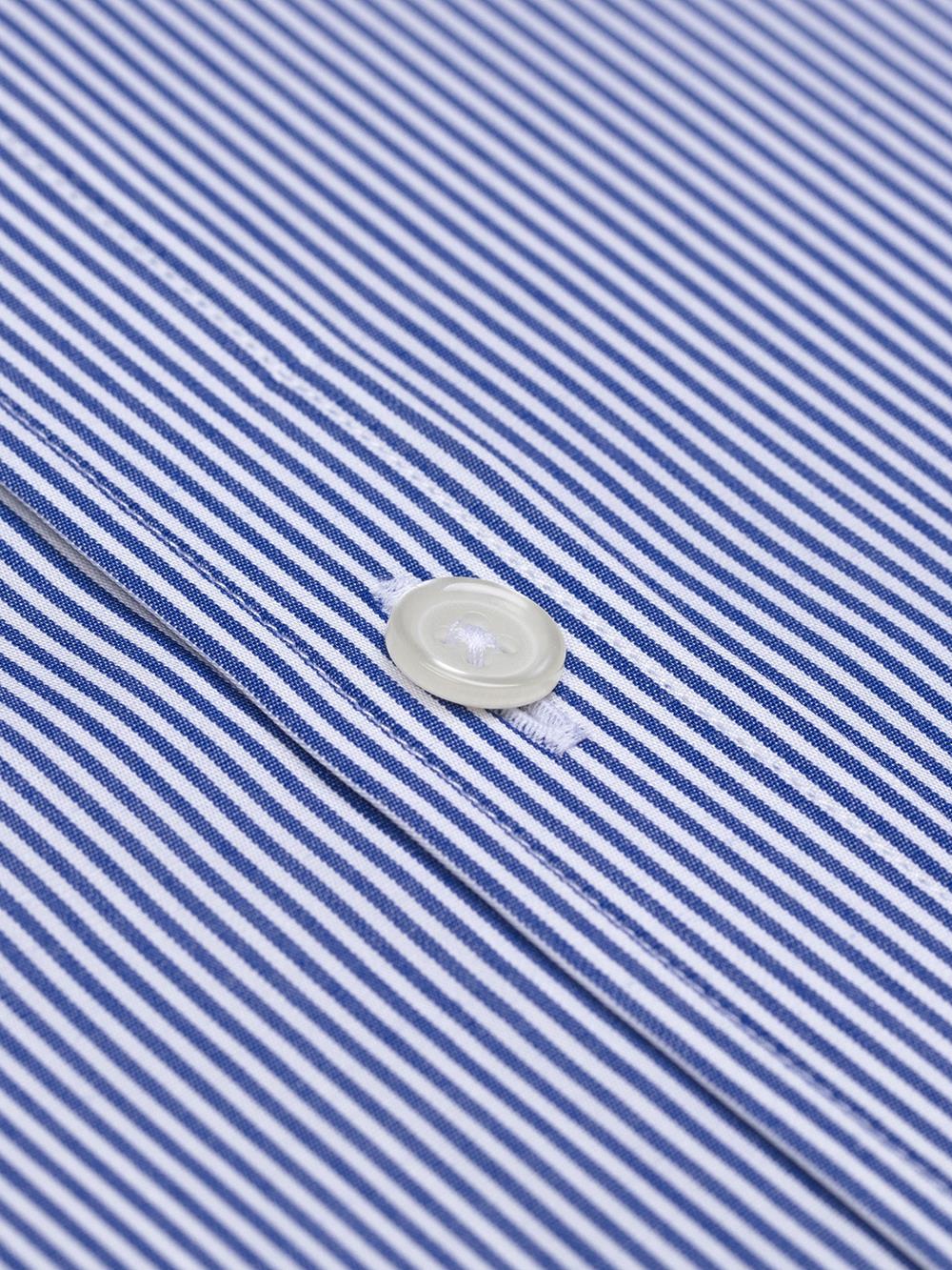 Menthon navy stripes Shirt - Short Sleeves