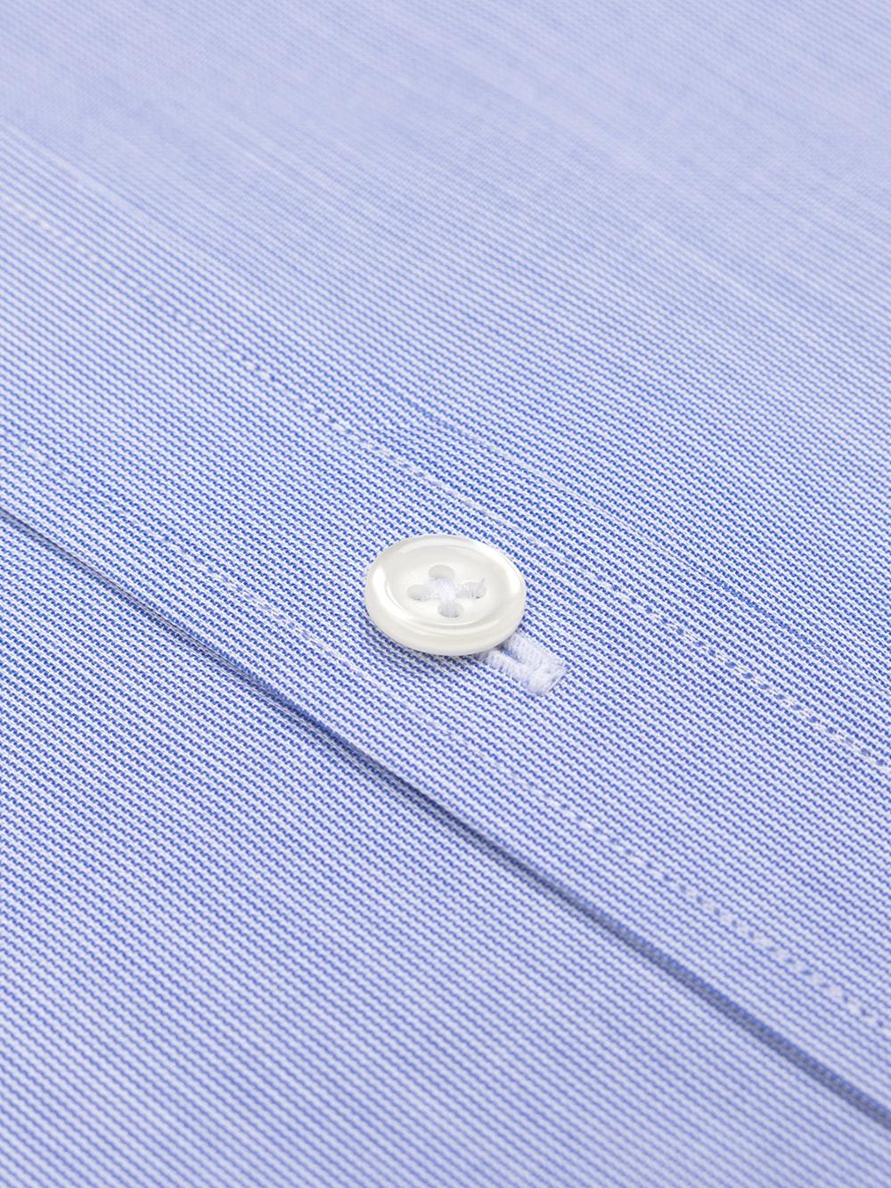 Chemise manches courtes en mille raies bleue - Col Boutonné