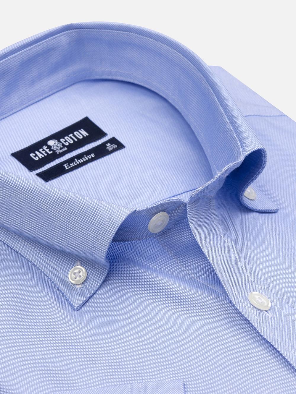 Hemels oxford overhemd - Button-down kraag