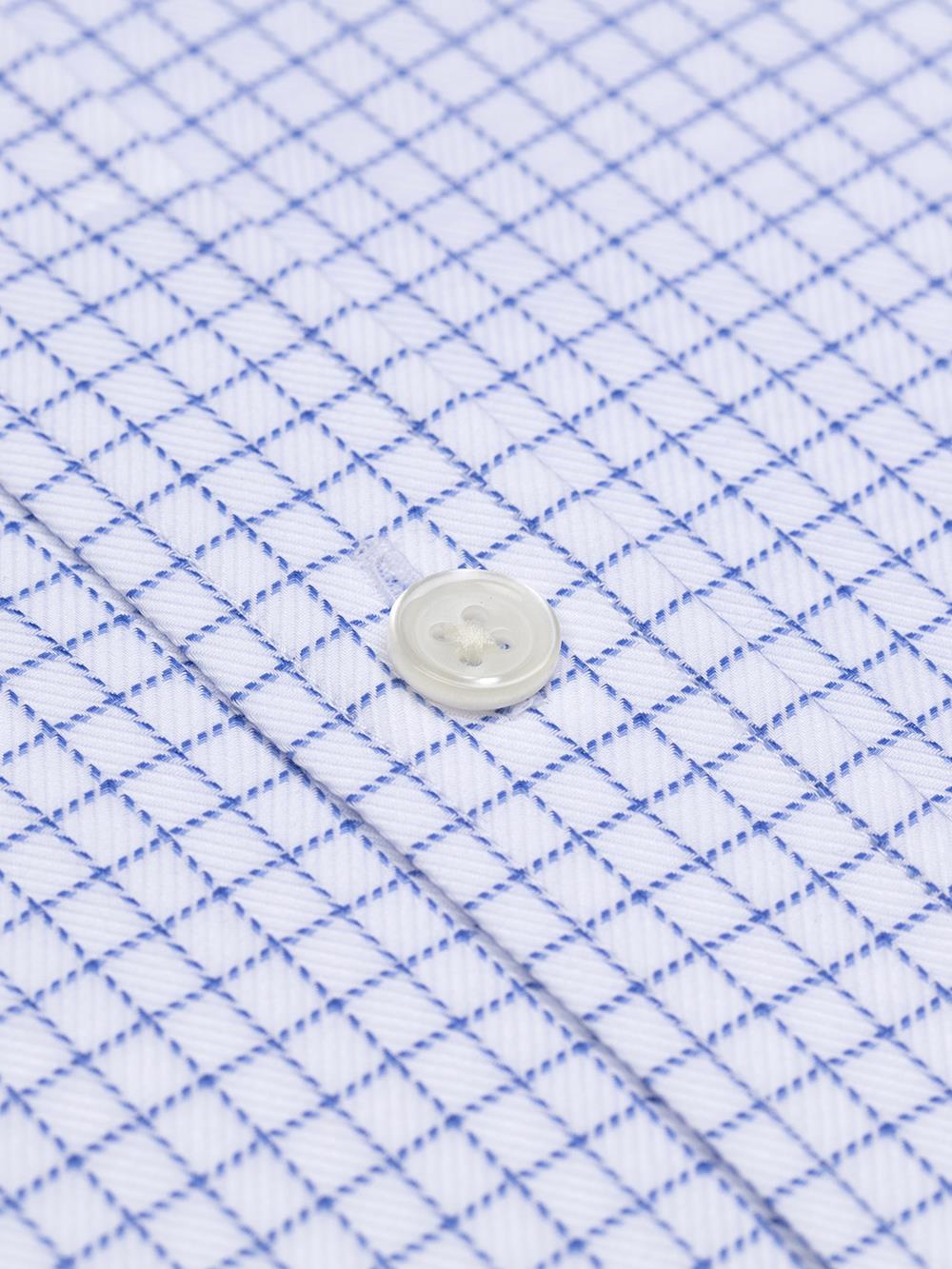 Olga blue checkered short sleeves shirt  - Buttoned collar