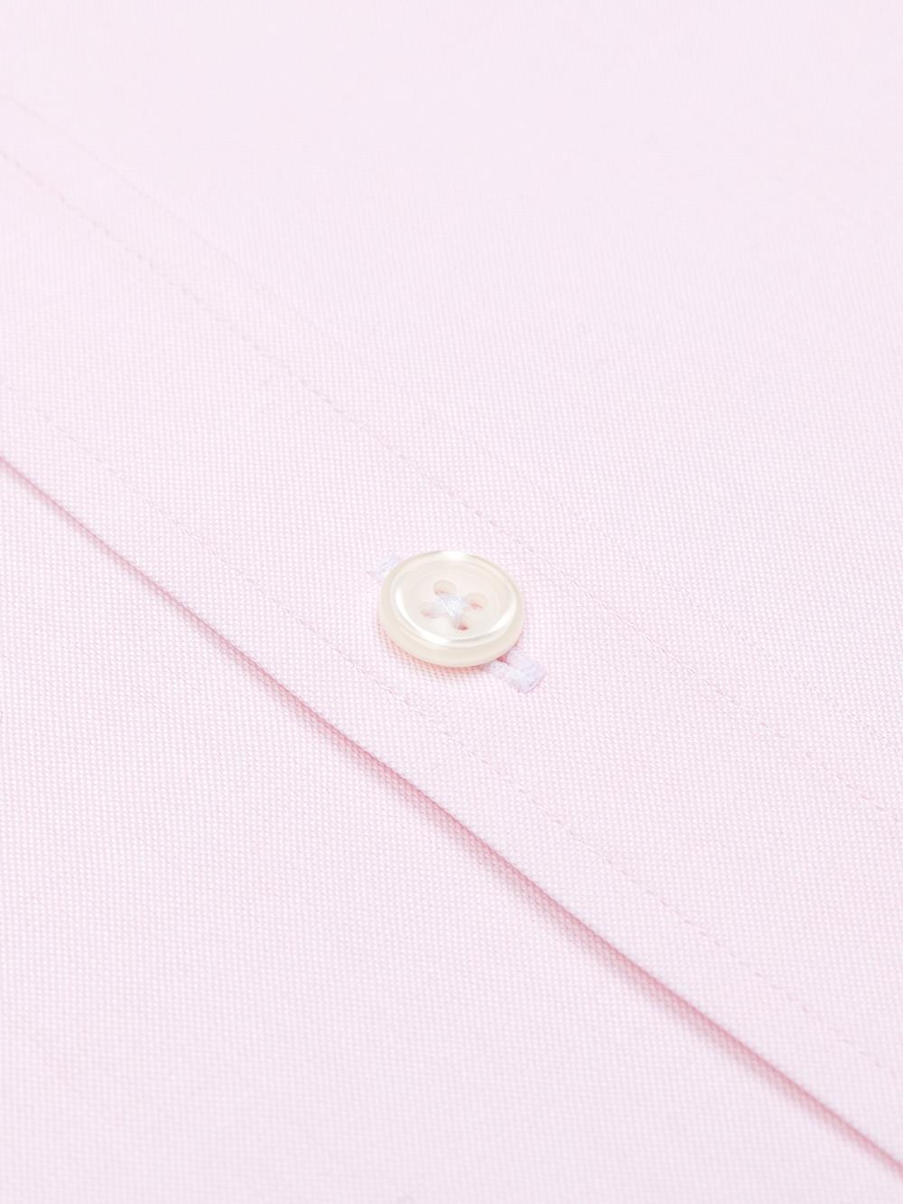 Chemise manches courtes en pin point rose - Col Boutonné