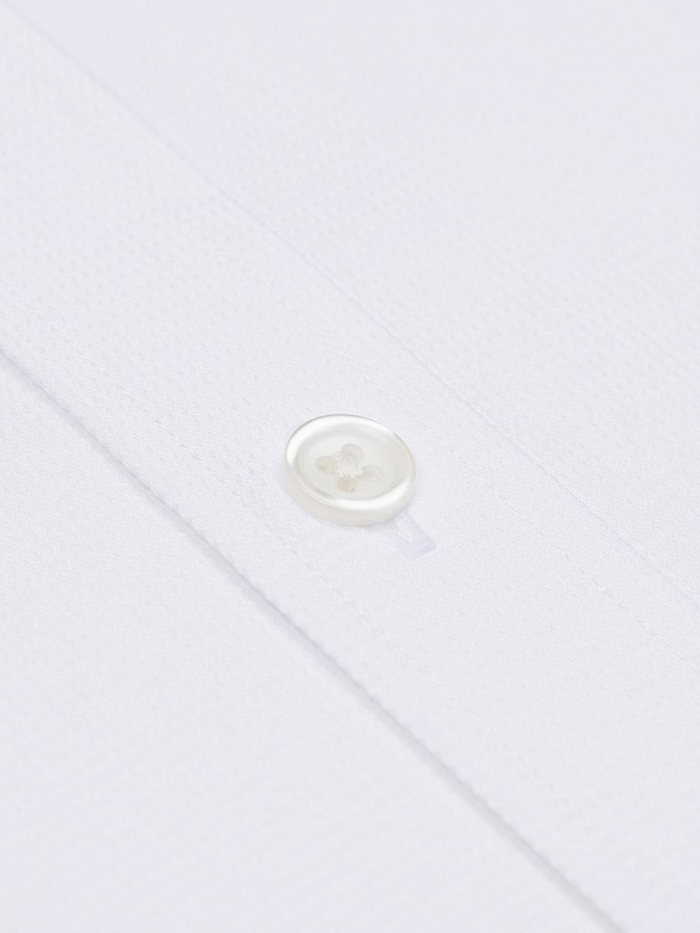 Tea textuur wit shirt met korte mouwen - Button-down kraag