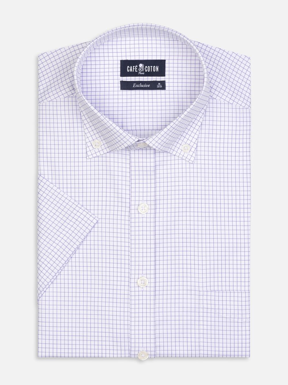 Buton down collar Warren check shortsleeves shirt - Parma