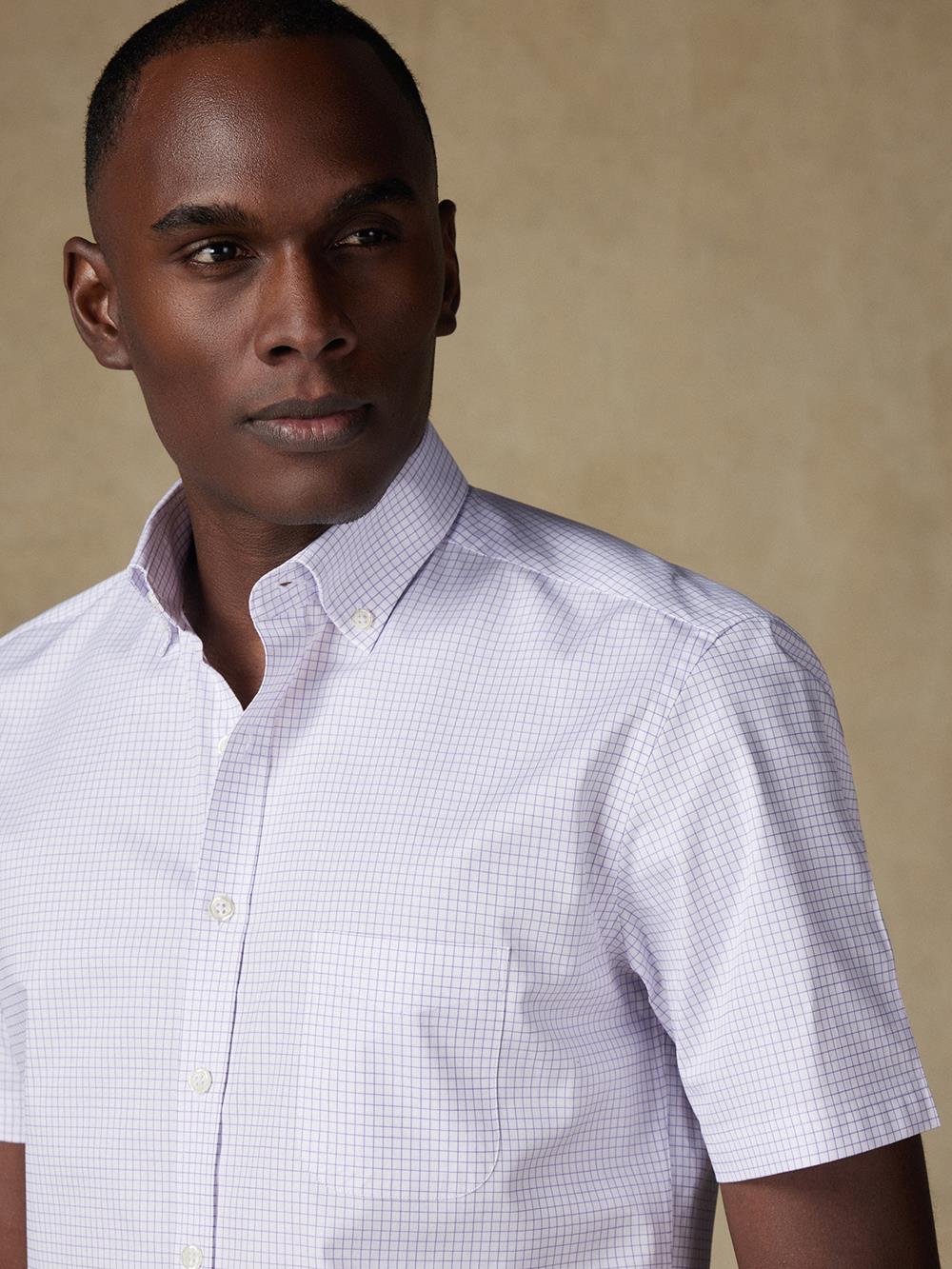 Warren lila geruit overhemd - Button-down kraag