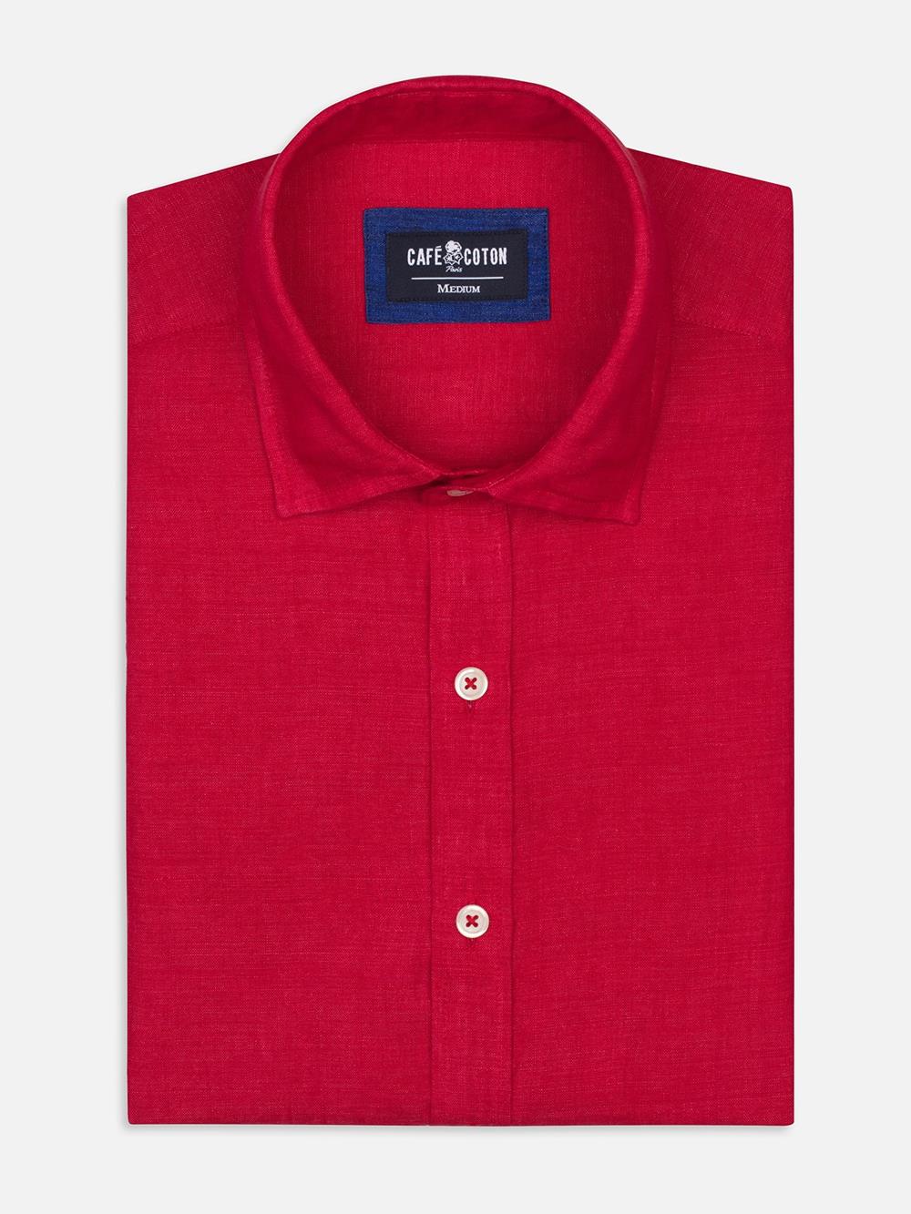 Red linen shirt 