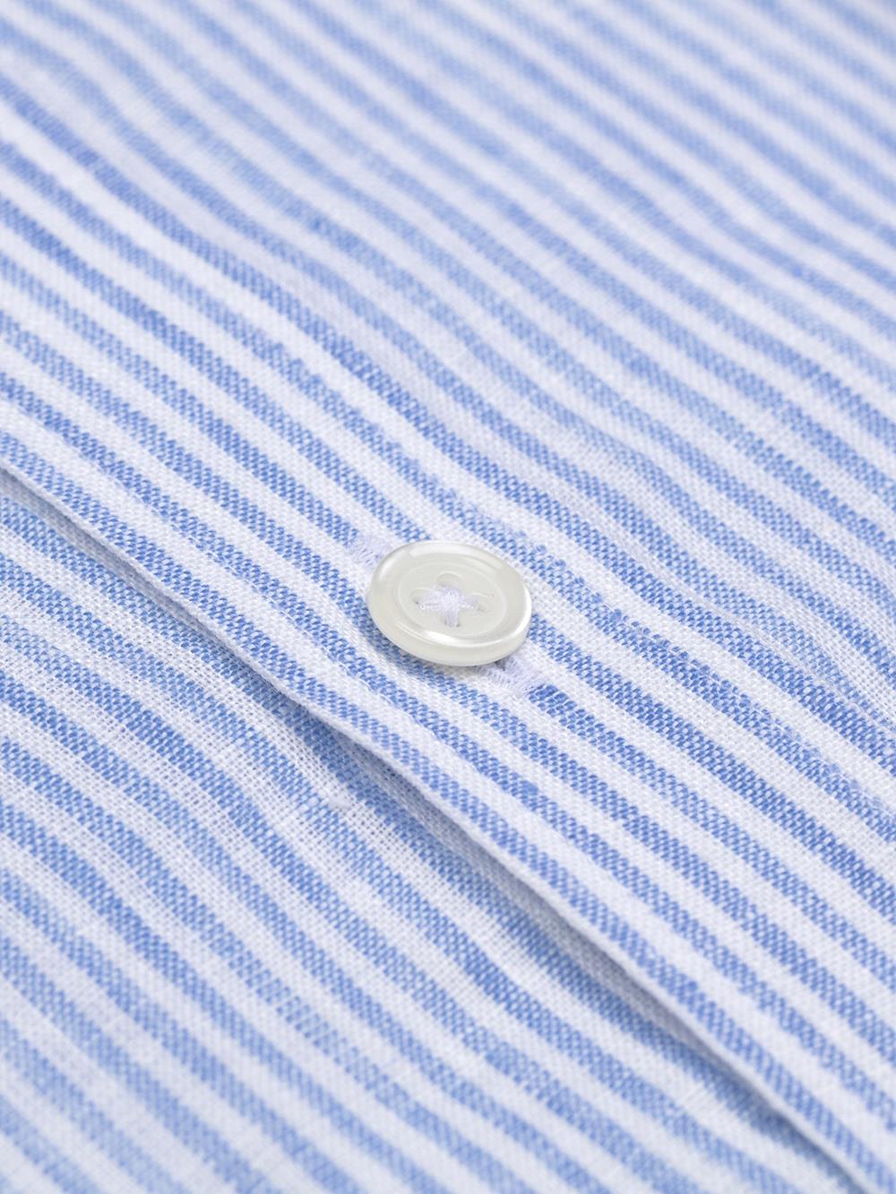 Randy shirt in linen with sky blue stripes