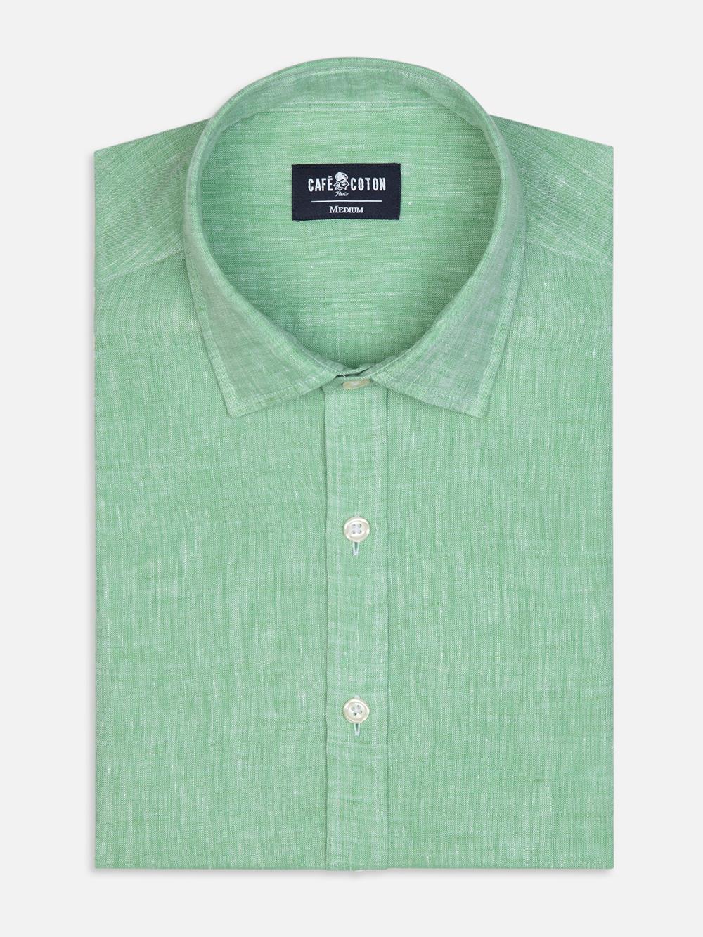 Cody slim-fit overhemd van groen linnen 
