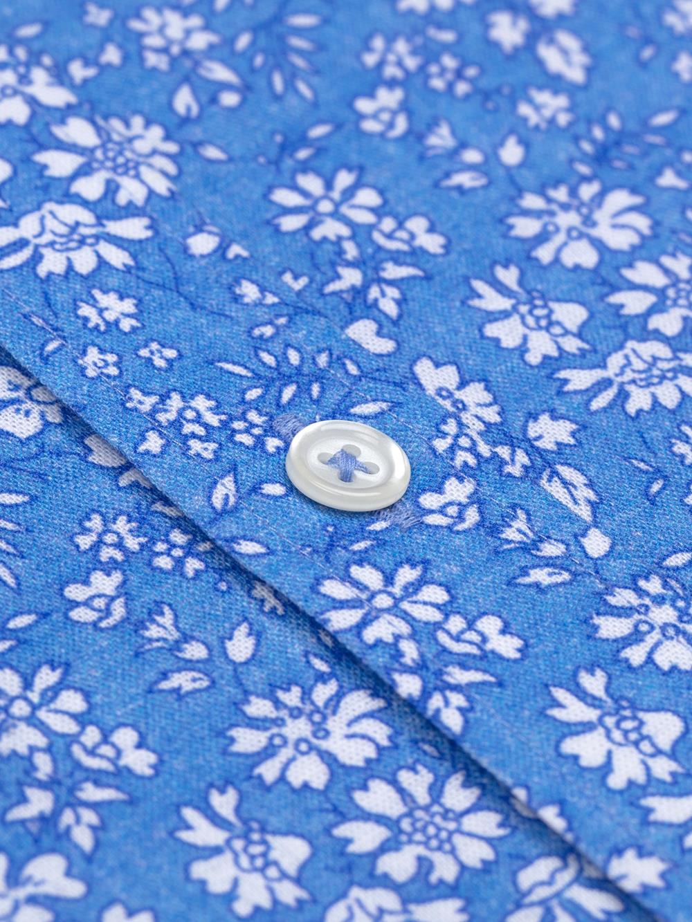Glen linen slim fit shirt in floral print