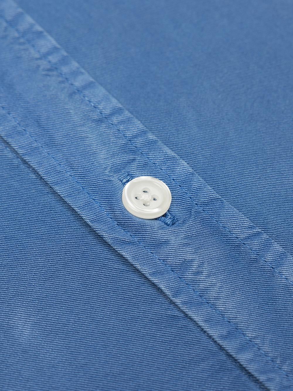Lio slim fit shirt in blue washed gabardine