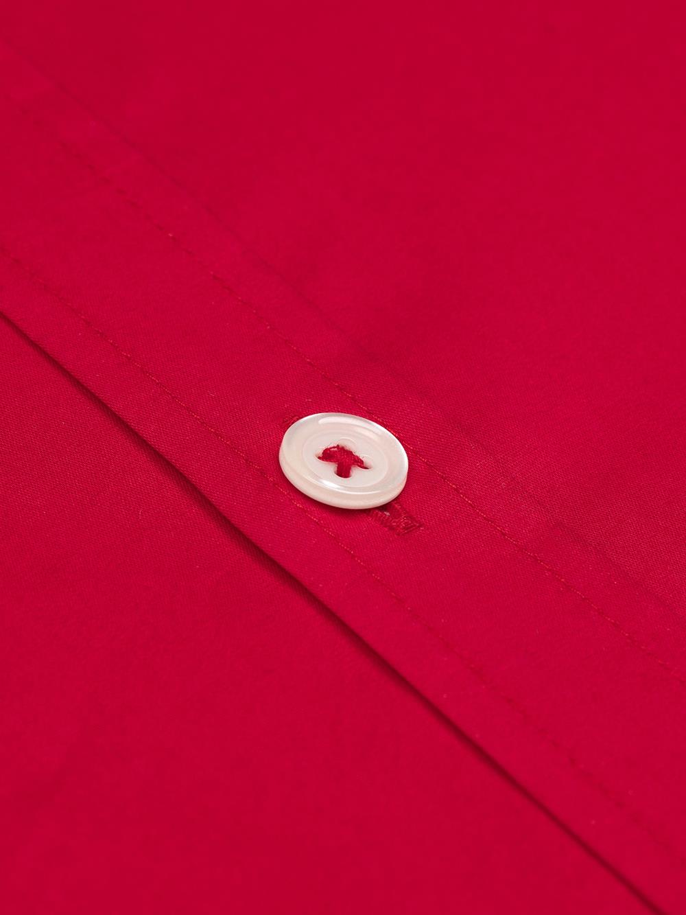 Chemise Cintrée rouge en voile de coton