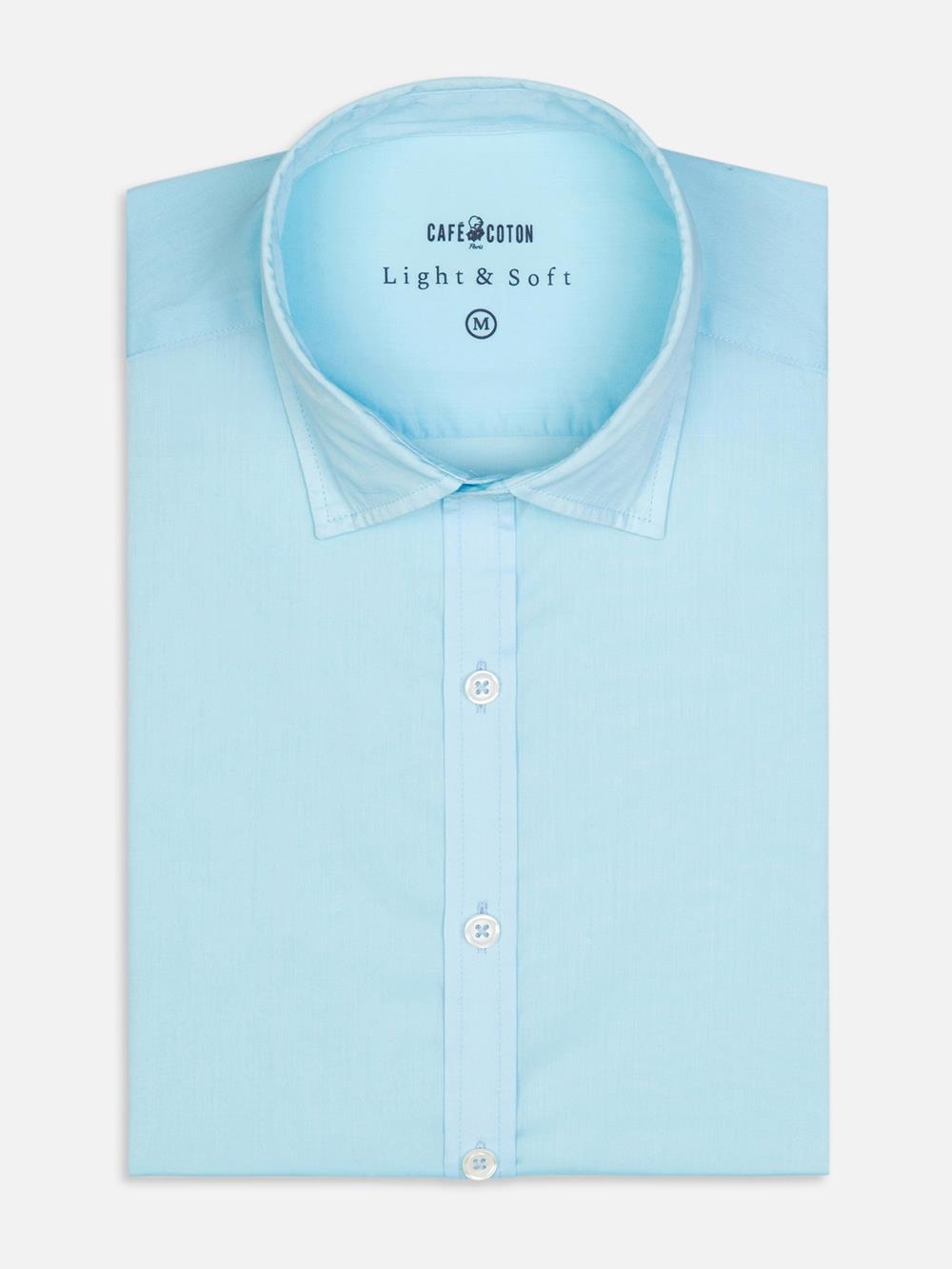 Turquoise cotton voile shirt