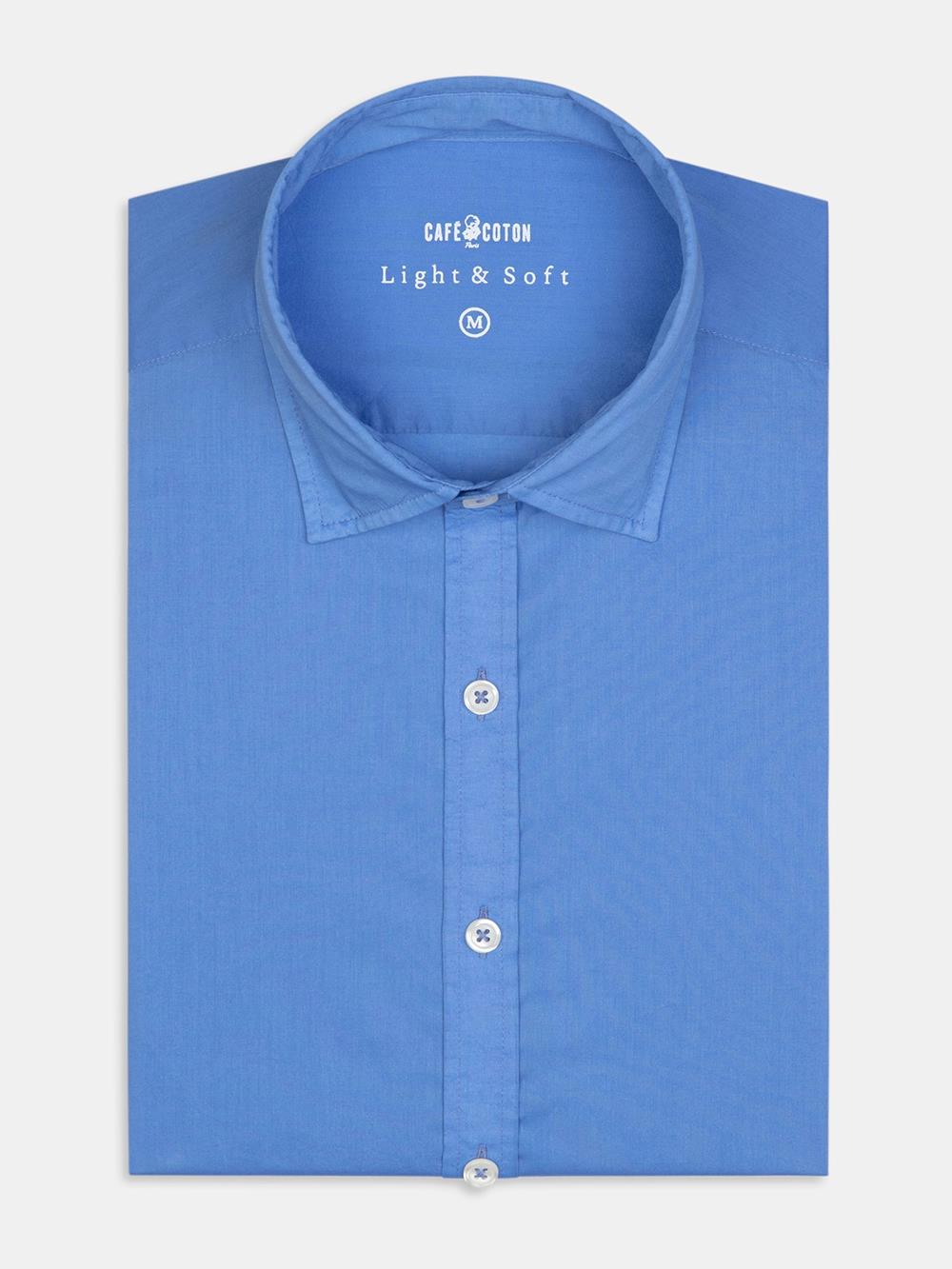 Sky blue cotton voile shirt