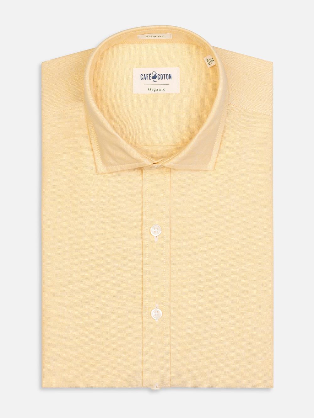 Chemise bio en oxford lavé jaune